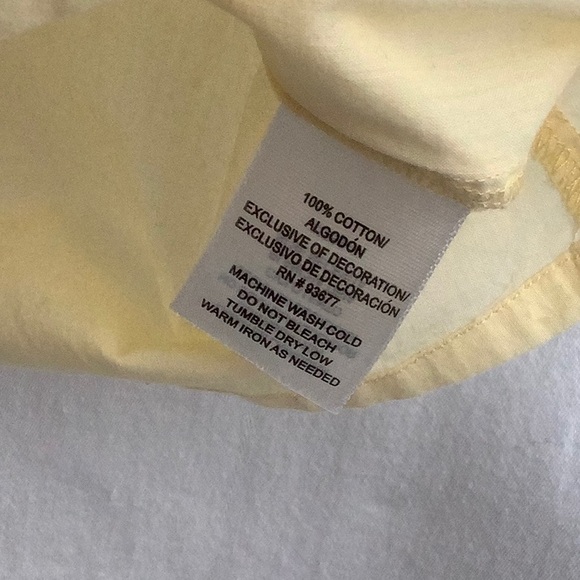 a.n.a. Butter Yellow Pleated Cotton Blouse With Square Neck Ribbon Detail XL - Picture 8 of 10